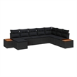 Afuera Living 9 Piece Black Poly Rattan Garden Sofa Set With Cushions