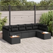 Afuera Living 7 Piece Black Poly Rattan Garden Sofa Set With Cushions