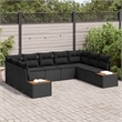 Afuera Living 5 Piece Black Poly Rattan Garden Sofa Set With Cushions