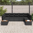 Afuera Living 5 Piece Black Poly Rattan Garden Sofa Set With Cushions