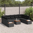 Afuera Living 5 Piece Black Poly Rattan Garden Sofa Set With Cushions