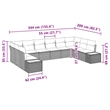 Afuera Living 10 Piece Black Poly Rattan Garden Sofa Set With Cushions