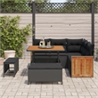 Afuera Living 8 Piece Poly Rattan & Powder-Coated Steel Garden Sofa Set in Black