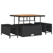Afuera Living 8 Piece Poly Rattan & Powder-Coated Steel Garden Sofa Set in Black