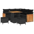 Afuera Living 8 Piece Poly Rattan & Powder-Coated Steel Garden Sofa Set in Black