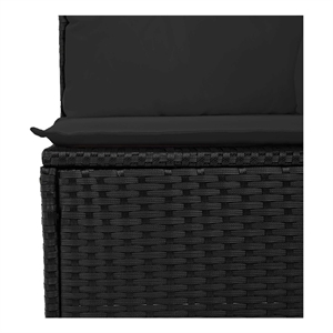 Afuera Living 8 Piece Poly Rattan & Powder-Coated Steel Garden Sofa Set in Black