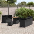 Afuera Living 8 Piece Poly Rattan & Powder-Coated Steel Garden Sofa Set in Black