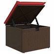 Afuera Living Brown Poly Rattan Sofa Set With Storage and Cushions in Red
