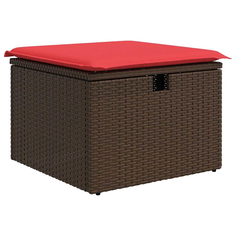 Afuera Living Brown Poly Rattan Sofa Set With Cushions And Storage in Red