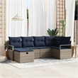Afuera Living Gray Poly Rattan Sofa Set With Cushions And Storage in Navy