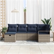 Afuera Living Gray Poly Rattan Sofa Set With Cushions And Storage in Navy