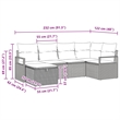 Afuera Living 6 Piece Black Poly Rattan Sofa Set With Cushions in Turquoise