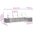Afuera Living 5 Piece Black Poly Rattan Garden Sofa Set With Pillows