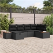 Afuera Living Black Poly Rattan Garden Sofa Set With Cushions and Storage