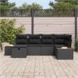 Afuera Living Black Poly Rattan Garden Sofa Set With Cushions and Storage