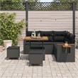 Afuera Living 8 Piece Poly Rattan & Powder-Coated Steel Garden Sofa Set in Black