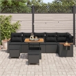 Afuera Living 9 Piece Poly Rattan & Powder-Coated Steel Garden Sofa Set in Black