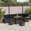 Afuera Living 9 Piece Poly Rattan & Powder-Coated Steel Garden Sofa Set in Black