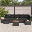 Afuera Living 8 Piece Black Poly Rattan Garden Sofa Set With Pillows