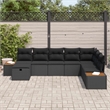 Afuera Living Black Poly Rattan Garden Sofa Set With Cushions and Storage