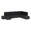 Afuera Living Black Poly Rattan Garden Sofa Set With Cushions and Storage