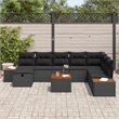 Afuera Living 9 Piece Black Poly Rattan Garden Sofa Set With Pillows