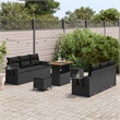 Afuera Living 9 Piece Poly Rattan & Powder-Coated Steel Garden Sofa Set in Black