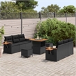 Afuera Living 9 Piece Poly Rattan & Powder-Coated Steel Garden Sofa Set in Black