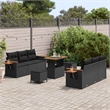 Afuera Living 9 Piece Poly Rattan & Powder-Coated Steel Garden Sofa Set in Black