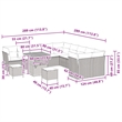 Afuera Living 13 Piece Black Poly Rattan Garden Sofa Set With Cushions