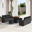 Afuera Living 9 Piece Poly Rattan & Powder-Coated Steel Garden Sofa Set in Black