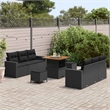 Afuera Living 9 Piece Poly Rattan & Powder-Coated Steel Garden Sofa Set in Black