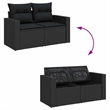 Afuera Living 9 Piece Poly Rattan & Powder-Coated Steel Garden Sofa Set in Black