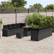 Afuera Living 12 Piece Black Poly Rattan Garden Sofa Set With Cushions