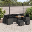 Afuera Living 13 Piece Black Poly Rattan Garden Sofa Set With Cushions