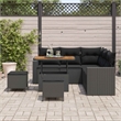 Afuera Living 9 Piece Black Poly Rattan Garden Sofa Set With Cushions