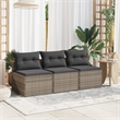 Afuera Living Contemporary PE Rattan Garden Sofa in Gray Finish