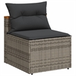 Afuera Living Contemporary PE Rattan Garden Sofa in Gray Finish