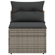 Afuera Living Contemporary PE Rattan Garden Sofa in Gray Finish