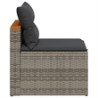 Afuera Living Contemporary PE Rattan Garden Sofa in Gray Finish