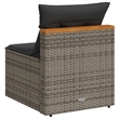 Afuera Living Contemporary PE Rattan Garden Sofa in Gray Finish