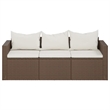 Afuera Living 3-Seater Poly Rattan Patio Sofa Modular in Brown