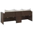Afuera Living 3-Seater Poly Rattan Patio Sofa Modular in Brown