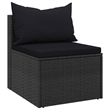 Afuera Living Medium Poly Rattan Garden Middle Sofa Modular in Black