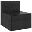Afuera Living Medium Poly Rattan Garden Middle Sofa Modular in Black