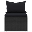 Afuera Living Medium Poly Rattan Garden Middle Sofa Modular in Black