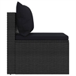 Afuera Living Medium Poly Rattan Garden Middle Sofa Modular in Black