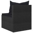 Afuera Living Medium Poly Rattan Garden Middle Sofa Modular in Black