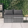 Afuera Living Medium PE Rattan & Powder-Coated Steel Garden Middle Sofa in Gray