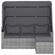 Afuera Living 3-Seater PE Rattan Garden Sofa Foldable in Gray